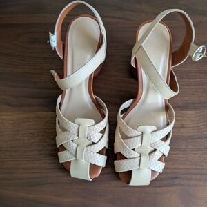 Elegant Cream Woven Sandals